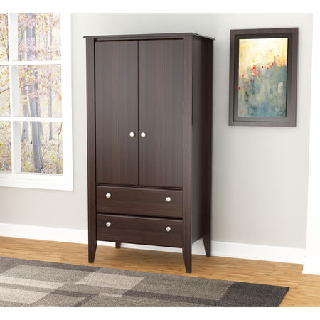 INVAL Armoire/Wardrobe 20.4 in. D x 31.5 in. W x 63 in. H in Espresso AM-17723